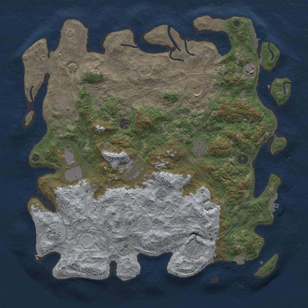 Rust Map: Procedural Map, Size: 4500, Seed: 894913, 18 Monuments