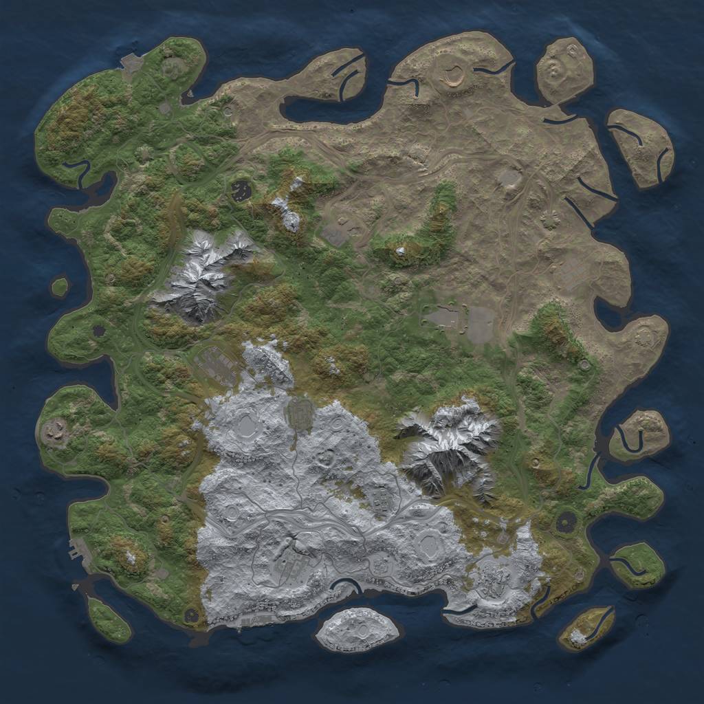 Rust Map: Procedural Map, Size: 5000, Seed: 811676286, 19 Monuments