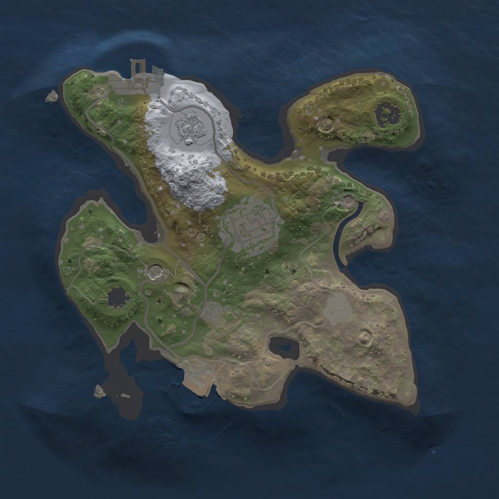 Rust Map: Procedural Map, Size: 2000, Seed: 629341380, 7 Monuments