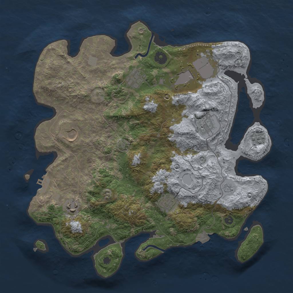 Rust Map: Procedural Map, Size: 3500, Seed: 535598248, 14 Monuments