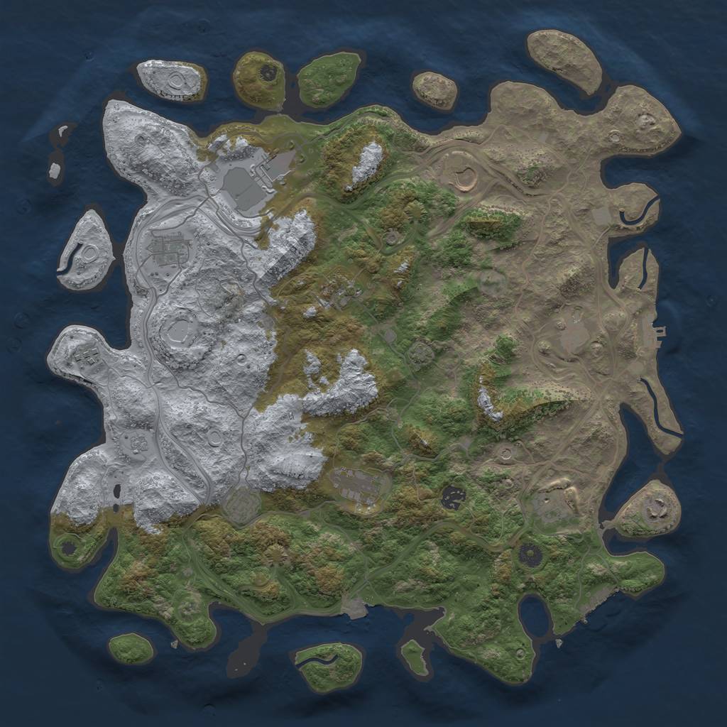 Rust Map: Procedural Map, Size: 4500, Seed: 9868, 19 Monuments