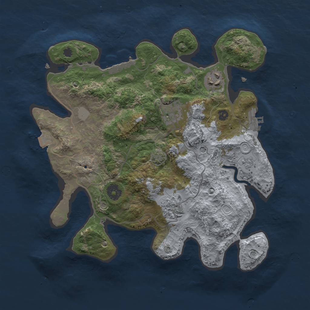 Rust Map: Procedural Map, Size: 3000, Seed: 11867, 11 Monuments