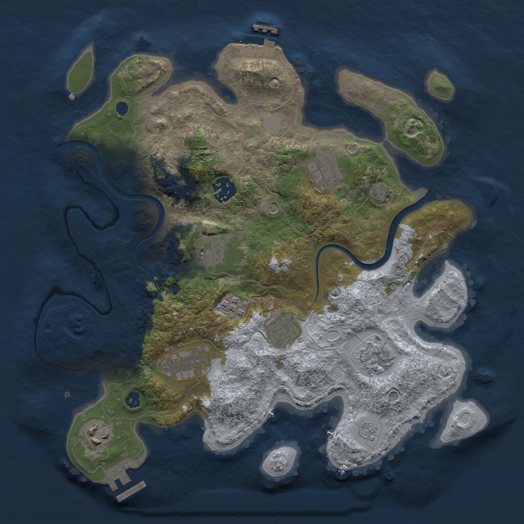 Rust Map: Procedural Map, Size: 3300, Seed: 1654251642, 14 Monuments