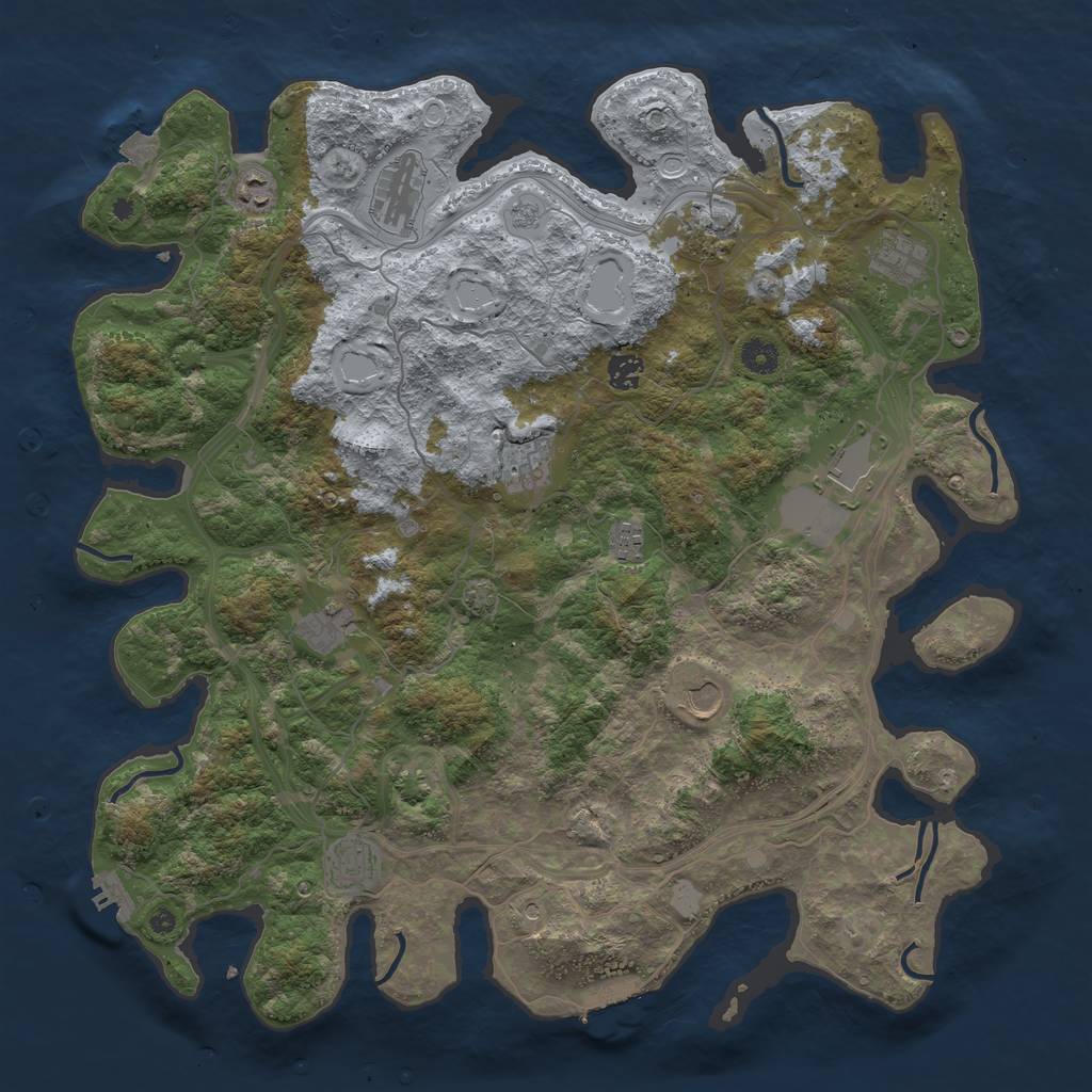 Rust Map: Procedural Map, Size: 4400, Seed: 5897398, 19 Monuments