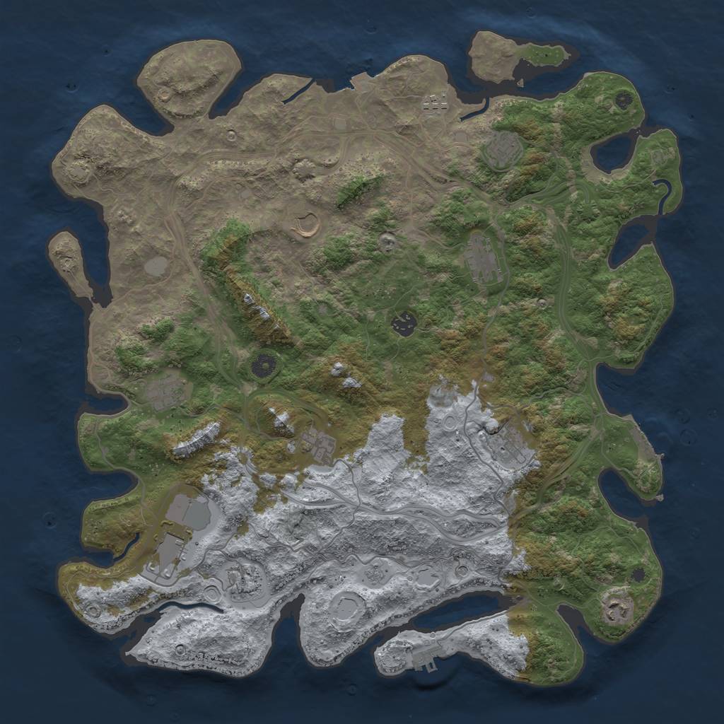 Rust Map: Procedural Map, Size: 4500, Seed: 121200, 19 Monuments
