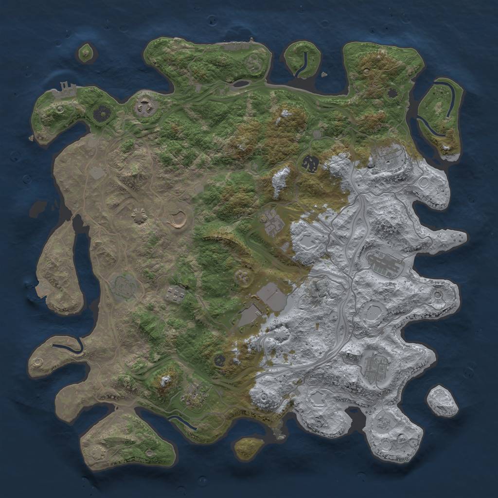 Rust Map: Procedural Map, Size: 4400, Seed: 1440, 19 Monuments