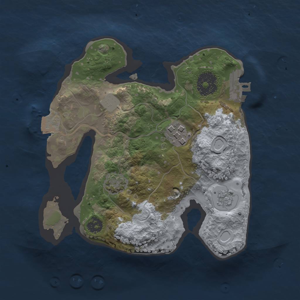 Rust Map: Procedural Map, Size: 2000, Seed: 1541216512, 7 Monuments