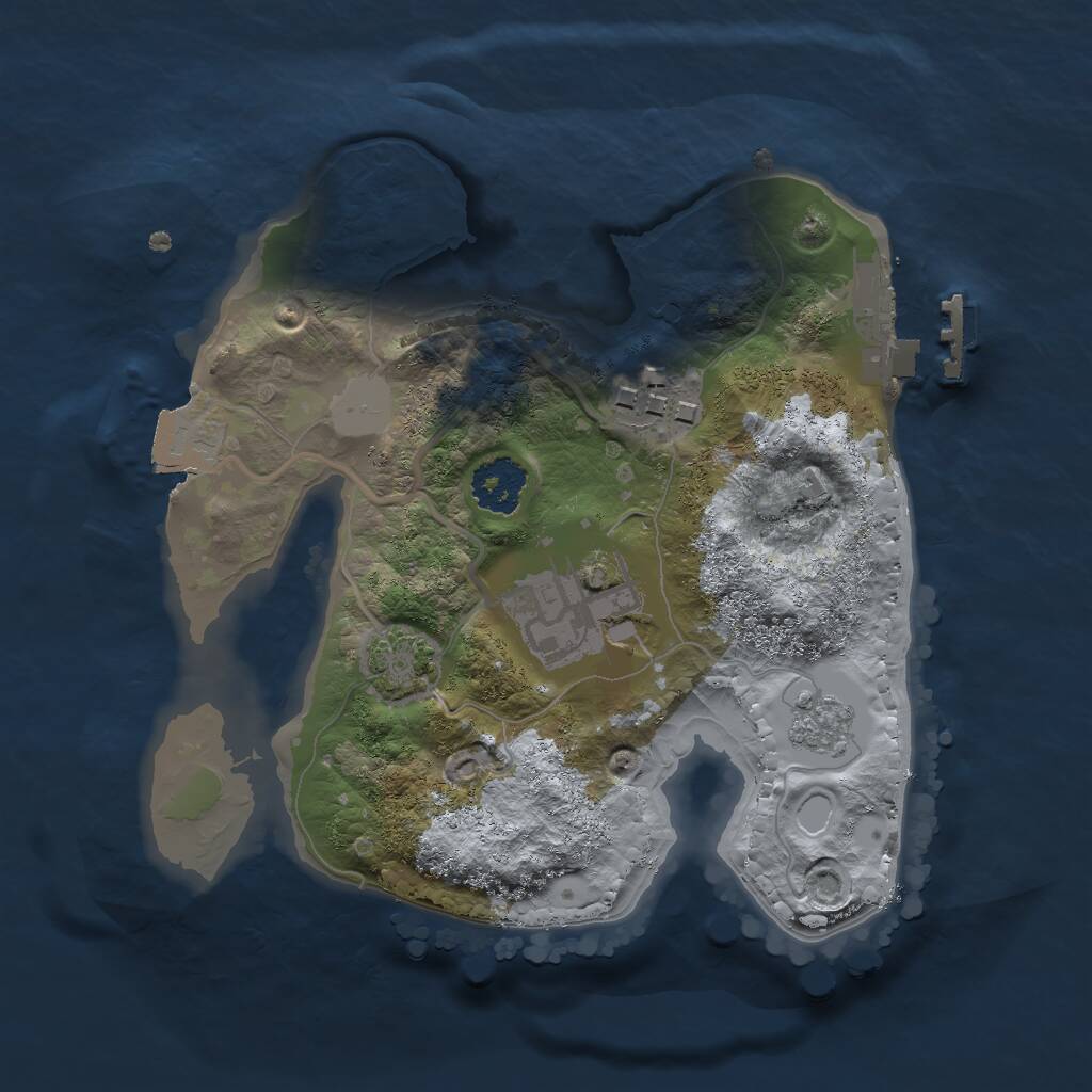 Rust Map: Procedural Map, Size: 2000, Seed: 1541216512, 6 Monuments
