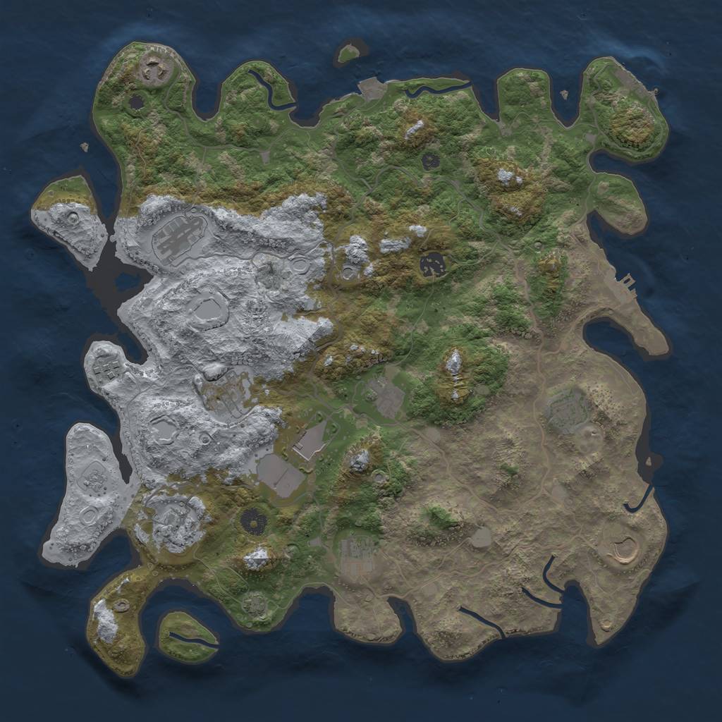 Rust Map: Procedural Map, Size: 4100, Seed: 1900, 19 Monuments