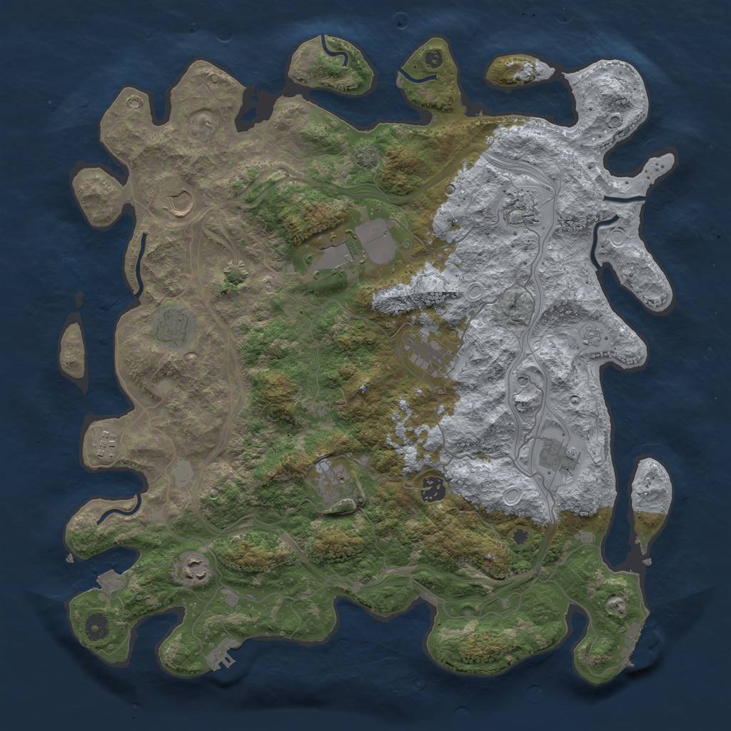 Rust Map: Procedural Map, Size: 4250, Seed: 1886614179, 18 Monuments