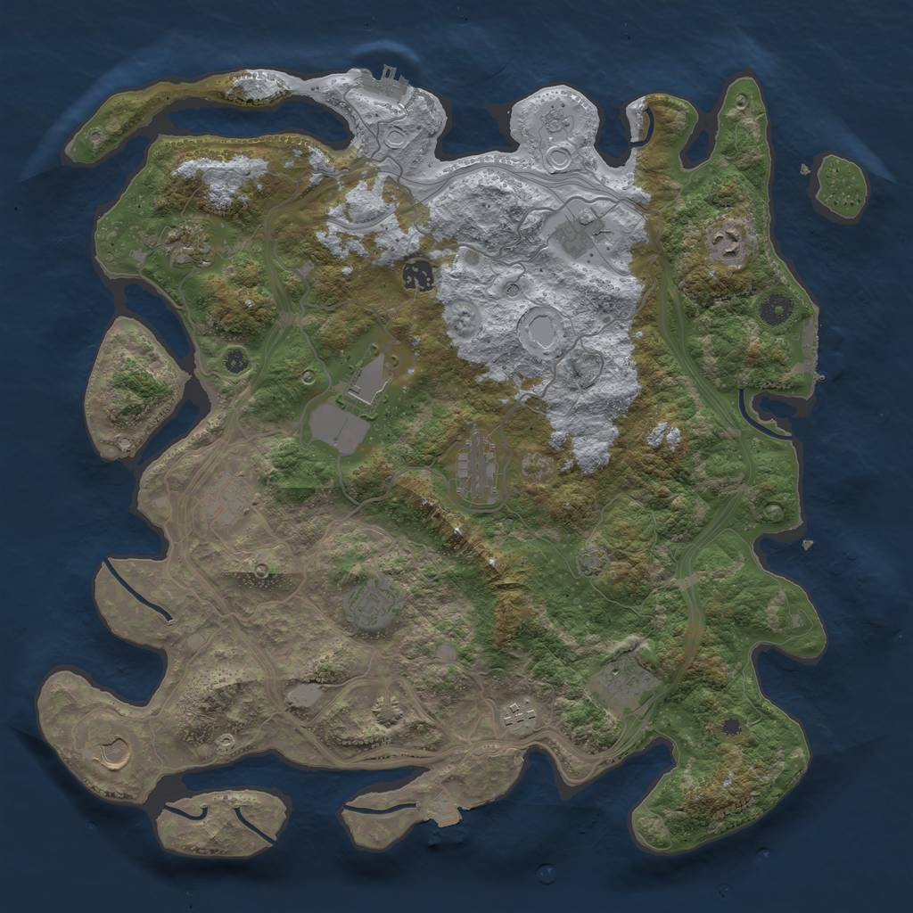 Rust Map: Procedural Map, Size: 4250, Seed: 524194312, 19 Monuments