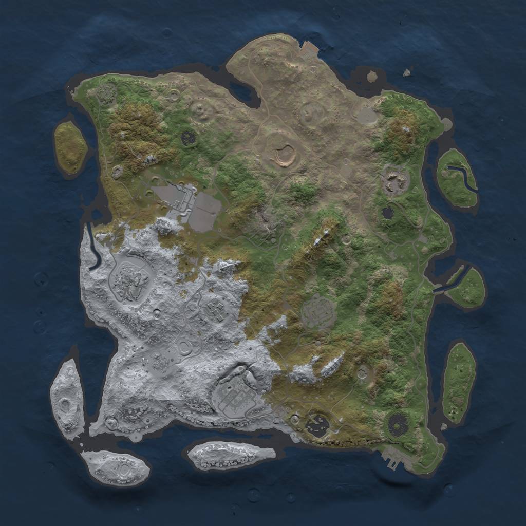 Rust Map: Procedural Map, Size: 3600, Seed: 427970357, 15 Monuments