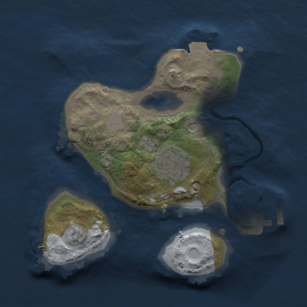 Rust Map: Procedural Map, Size: 2000, Seed: 1271016637, 4 Monuments