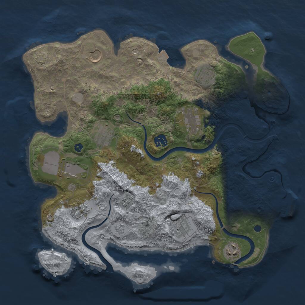 Rust Map: Procedural Map, Size: 3500, Seed: 181974098, 15 Monuments