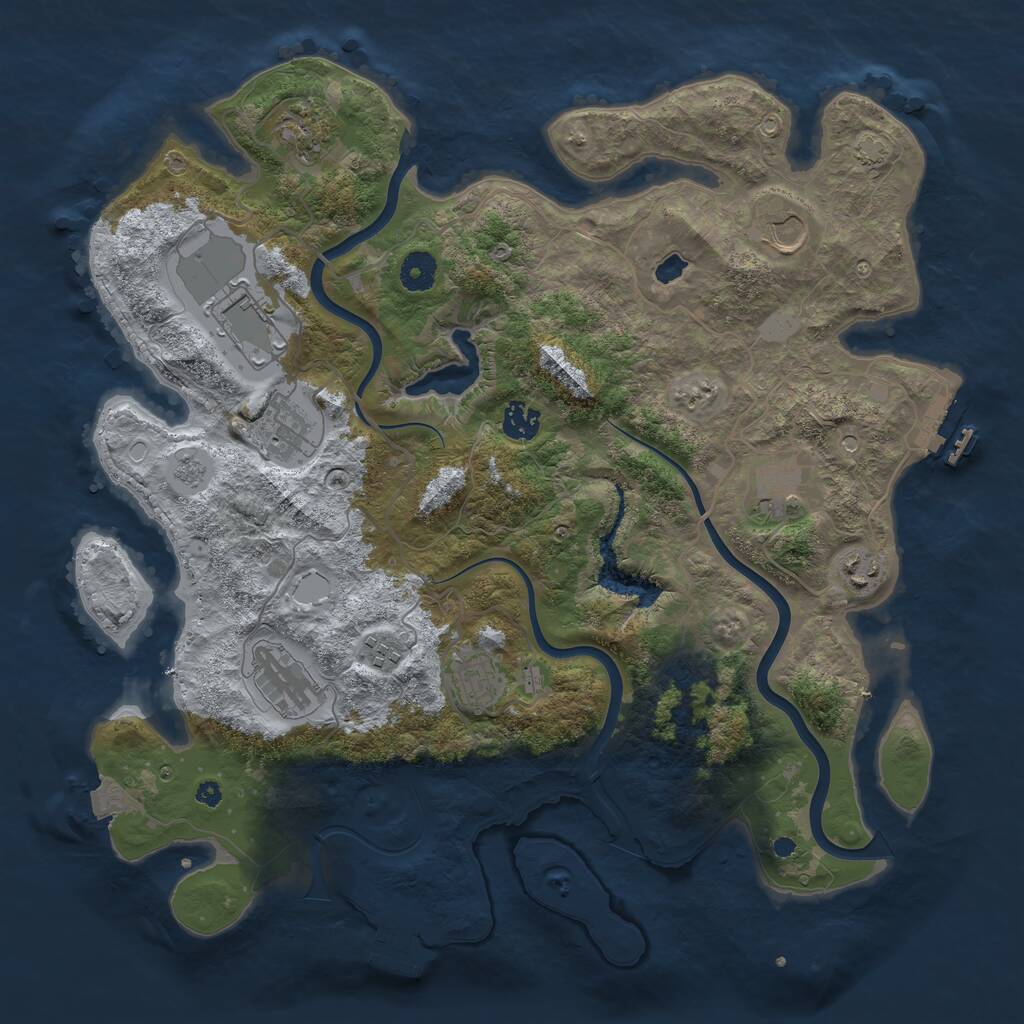 Rust Map: Procedural Map, Size: 4000, Seed: 848752726, 16 Monuments