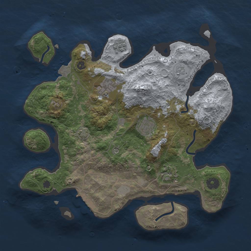Rust Map: Procedural Map, Size: 3000, Seed: 19631, 11 Monuments