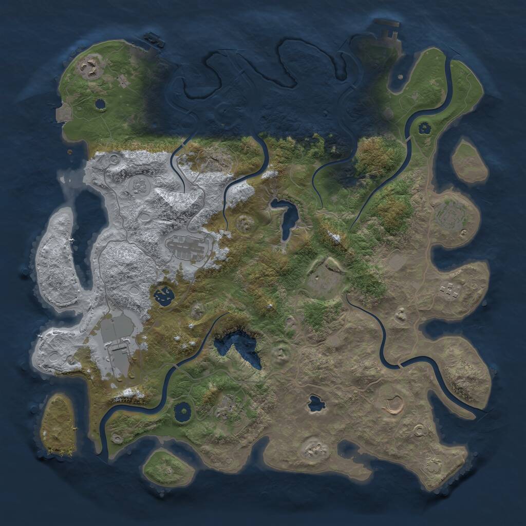 Rust Map: Procedural Map, Size: 4200, Seed: 882624632, 15 Monuments