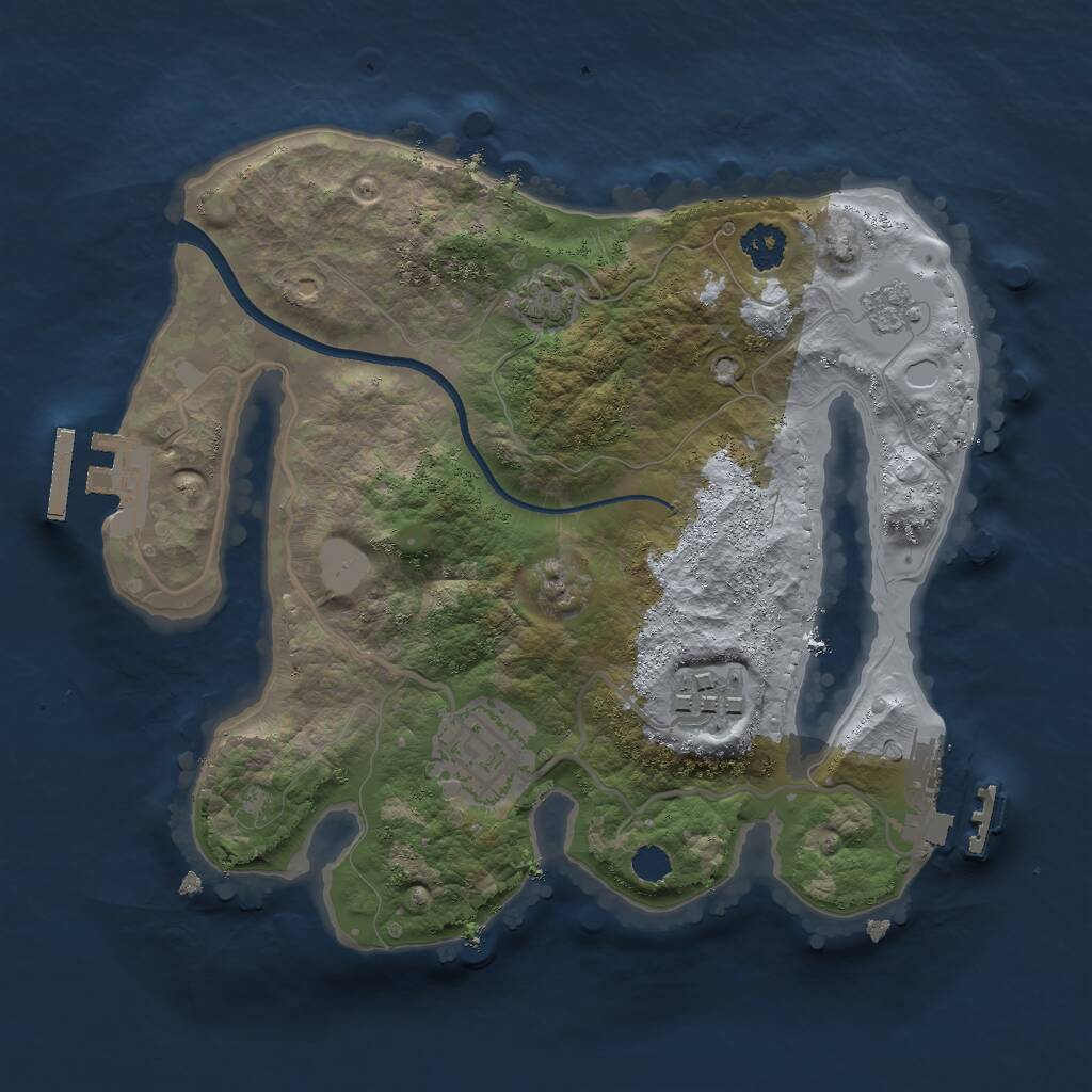 Rust Map: Procedural Map, Size: 2400, Seed: 2106226599, 7 Monuments