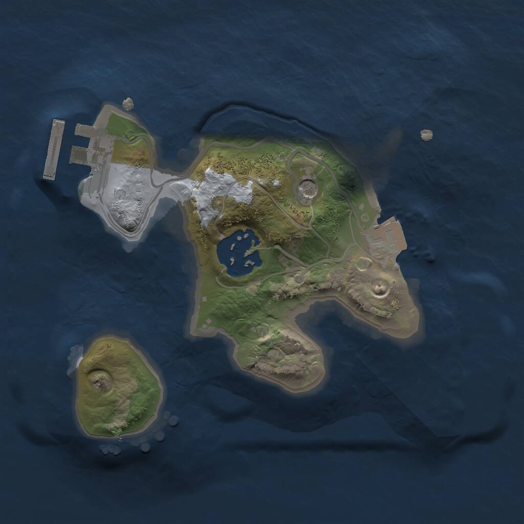 Rust Map: Procedural Map, Size: 1750, Seed: 2, 4 Monuments