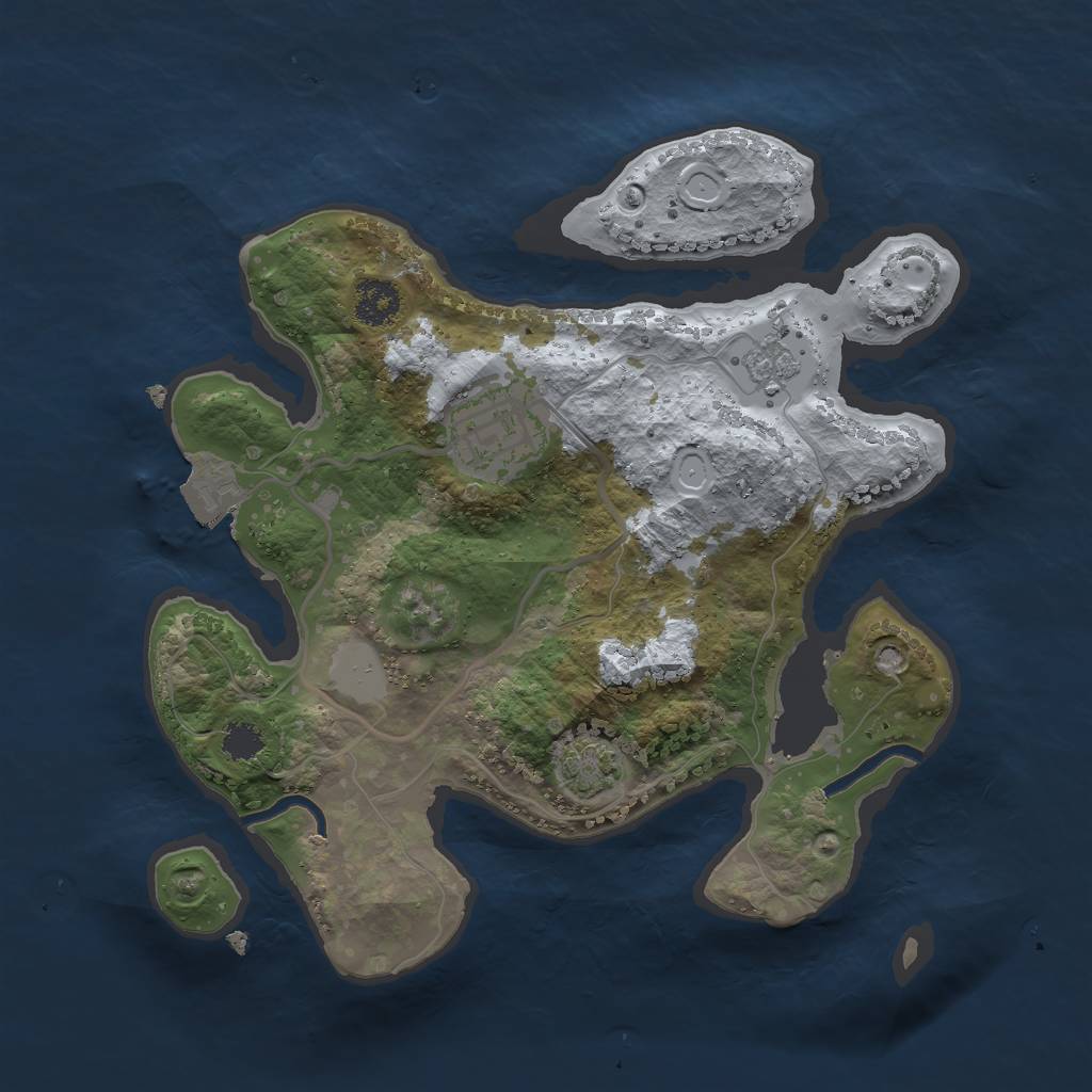 Rust Map: Procedural Map, Size: 2400, Seed: 1151616696, 6 Monuments