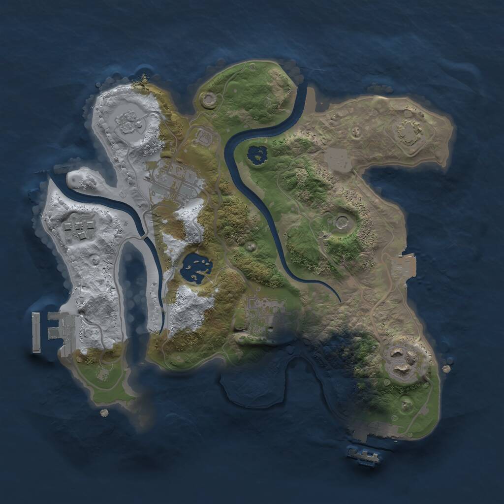 Rust Map: Procedural Map, Size: 2500, Seed: 1682989418, 11 Monuments