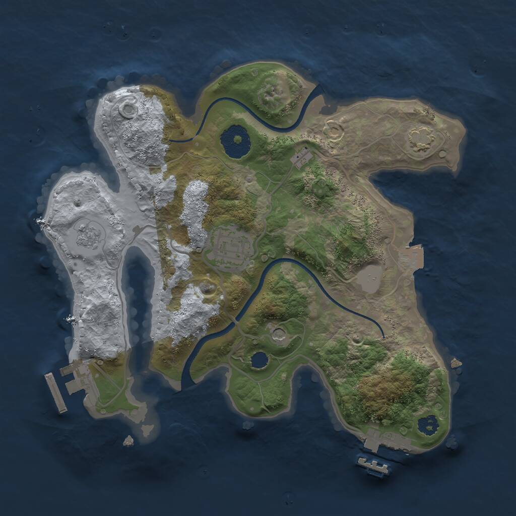 Rust Map: Procedural Map, Size: 2500, Seed: 1682989418, 7 Monuments