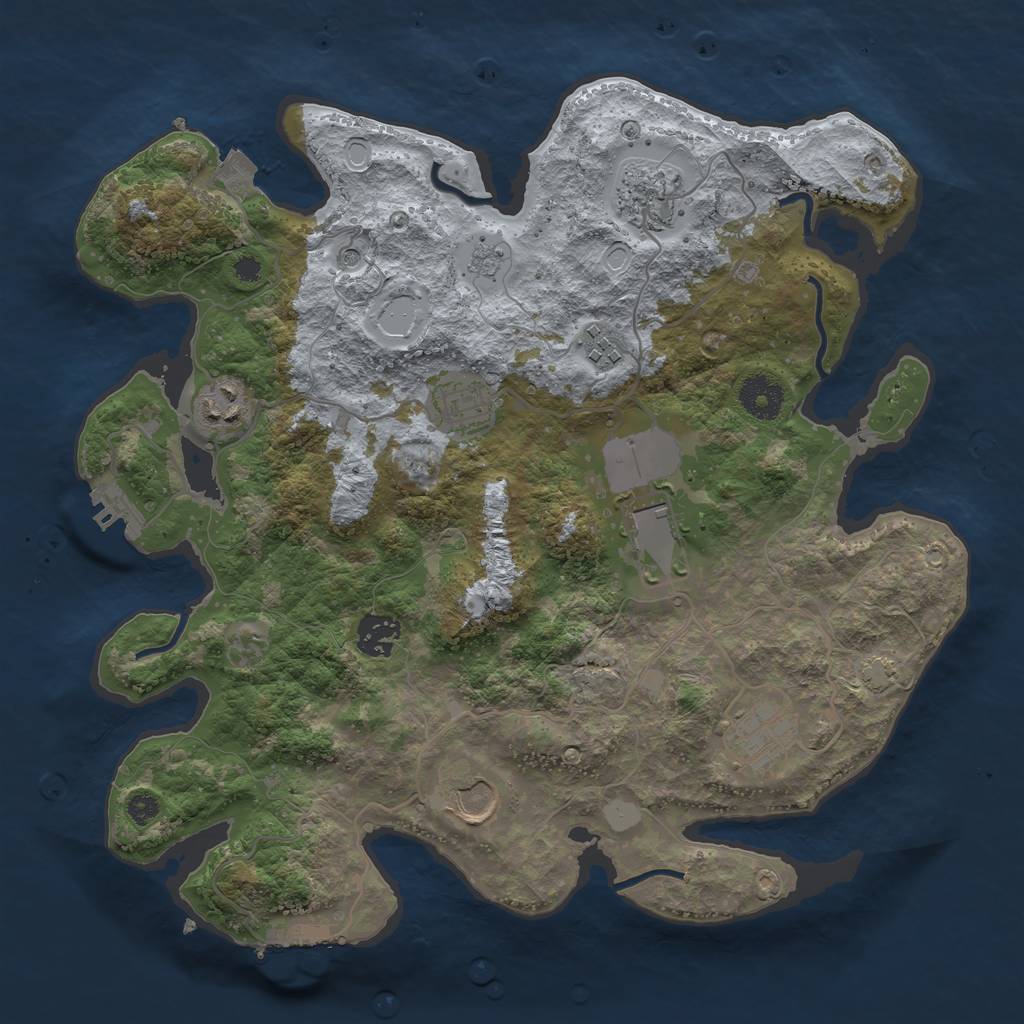 Rust Map: Procedural Map, Size: 3500, Seed: 1447027022, 16 Monuments
