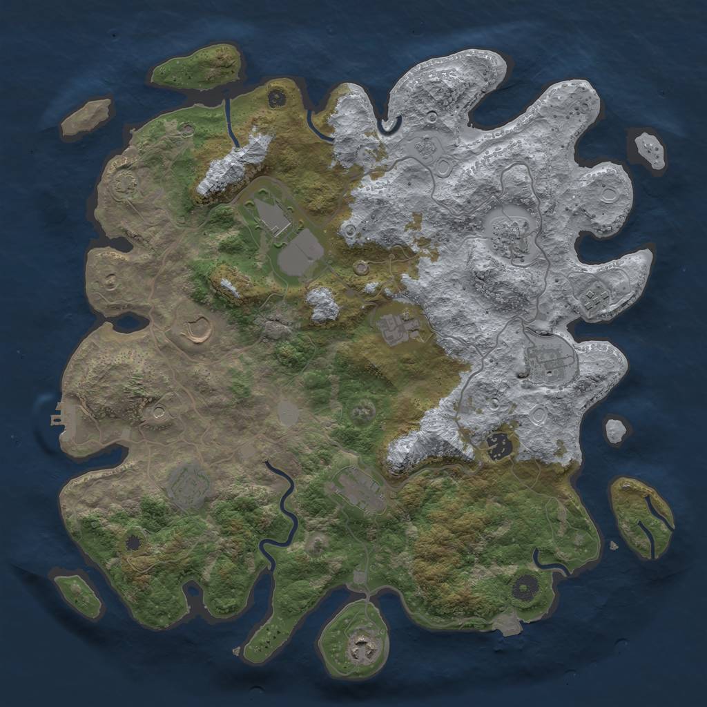 Rust Map: Procedural Map, Size: 4000, Seed: 77998904, 17 Monuments