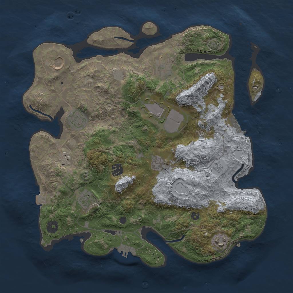Rust Map: Procedural Map, Size: 3500, Seed: 88311, 17 Monuments