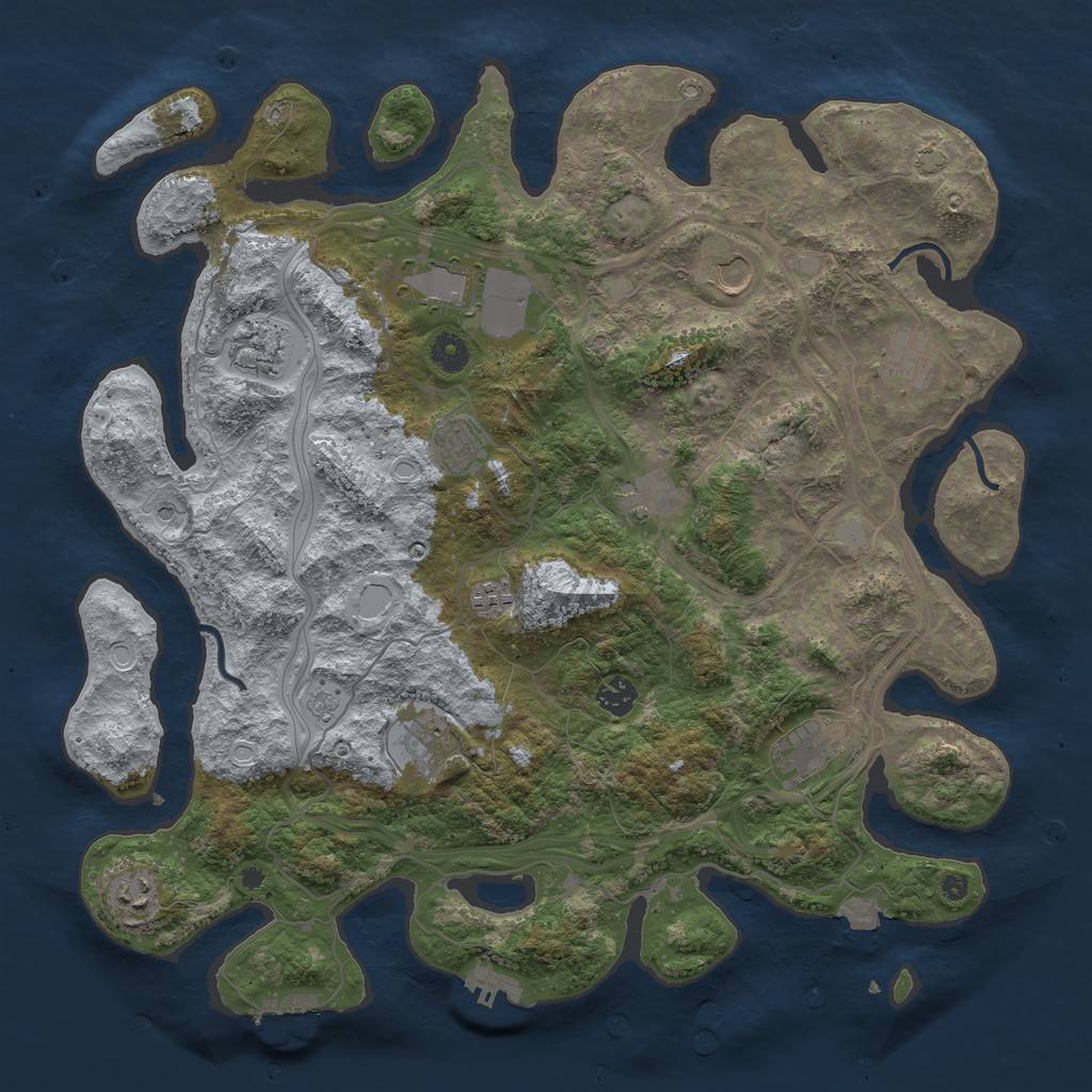 Rust Map: Procedural Map, Size: 4250, Seed: 392989984, 19 Monuments