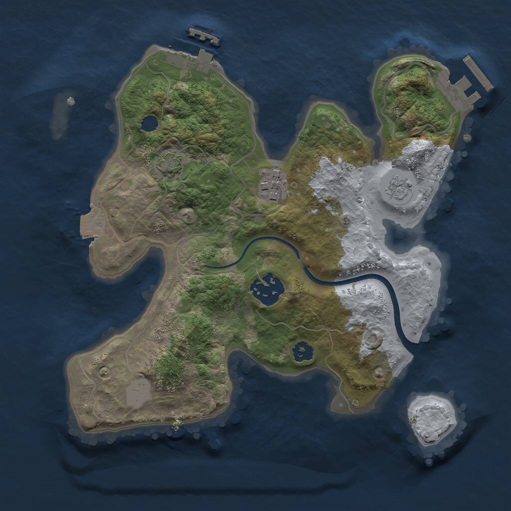 Rust Map: Procedural Map, Size: 2500, Seed: 1514507135, 7 Monuments