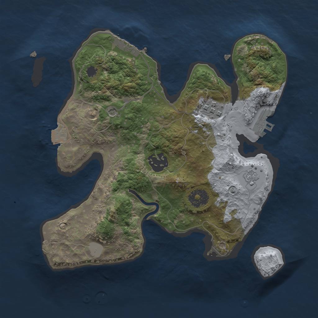 Rust Map: Procedural Map, Size: 2500, Seed: 1514507135, 9 Monuments