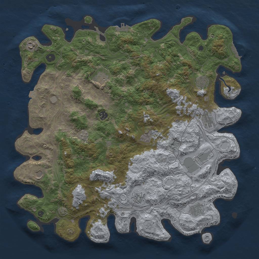 Rust Map: Procedural Map, Size: 4500, Seed: 229812920, 19 Monuments