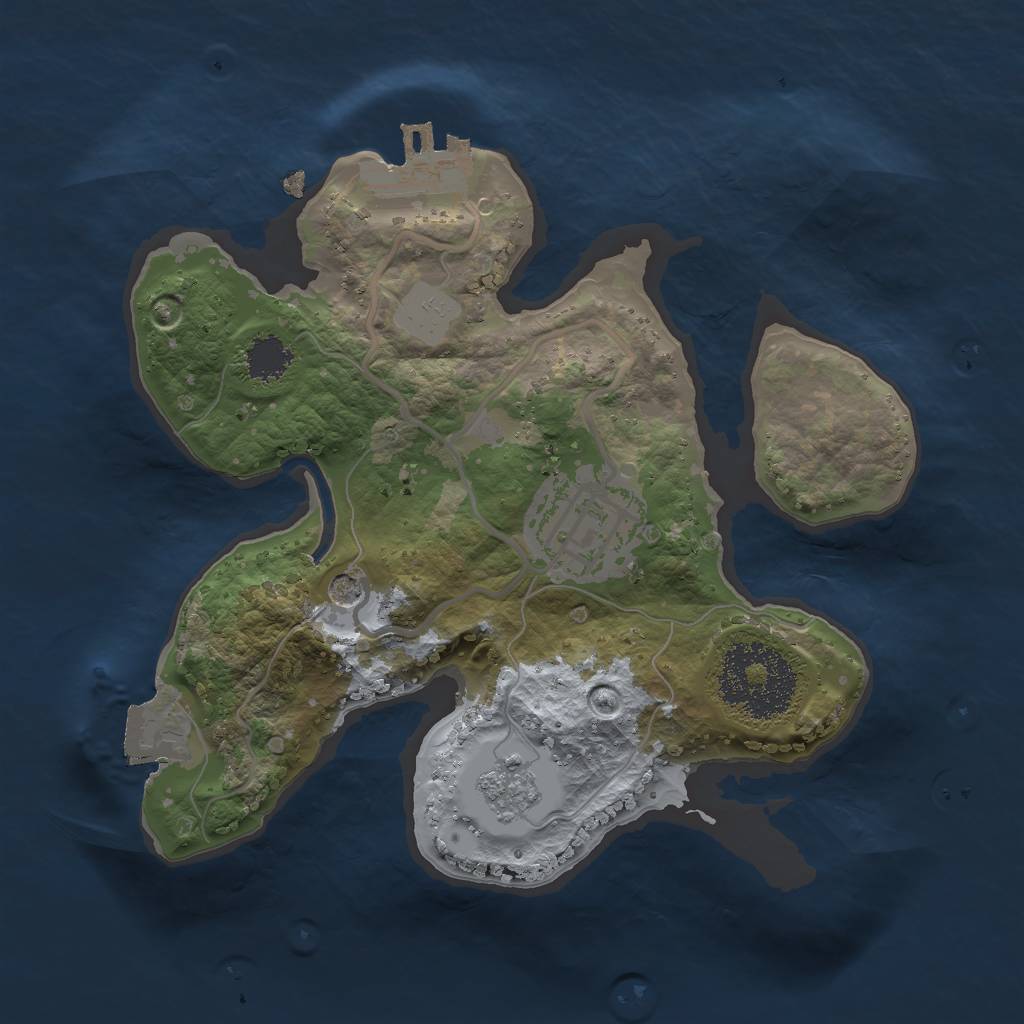 Rust Map: Procedural Map, Size: 2000, Seed: 1288106954, 7 Monuments