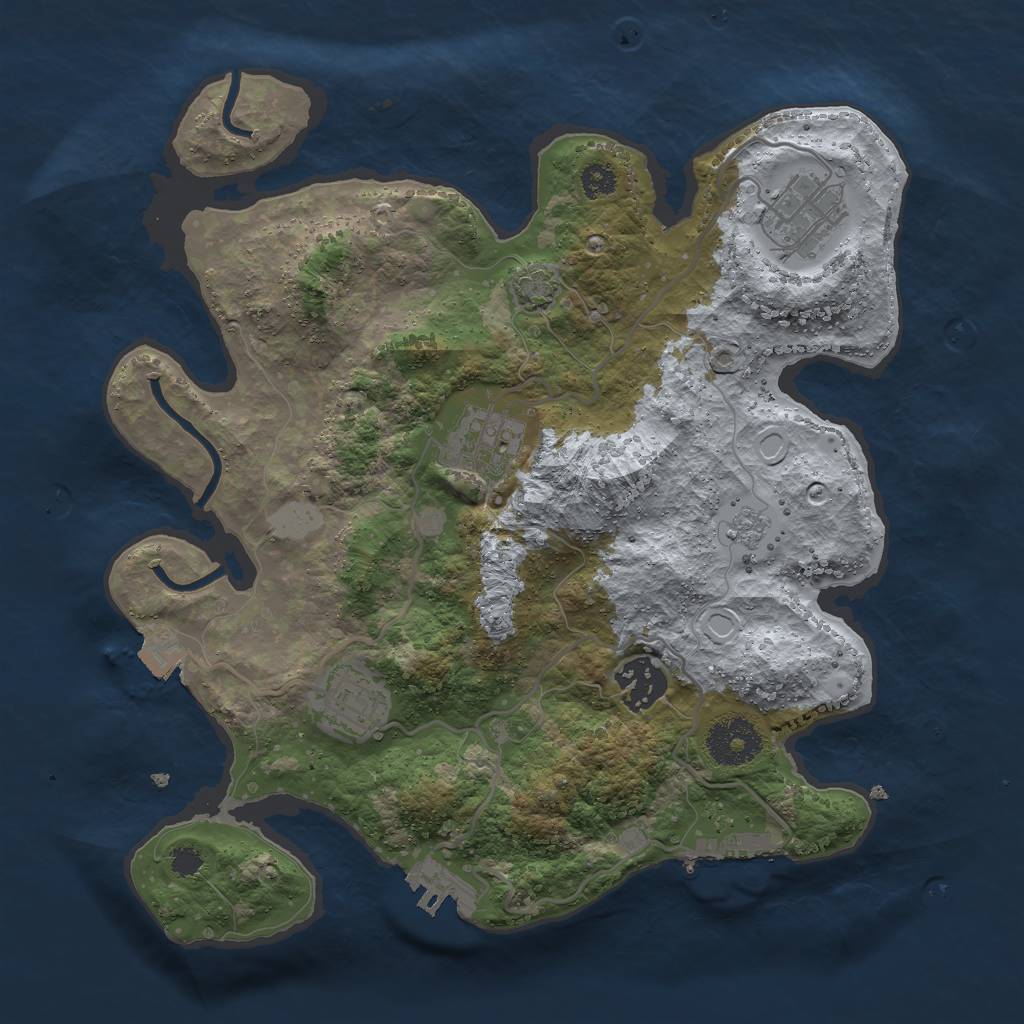 Rust Map: Procedural Map, Size: 3000, Seed: 323350820, 11 Monuments