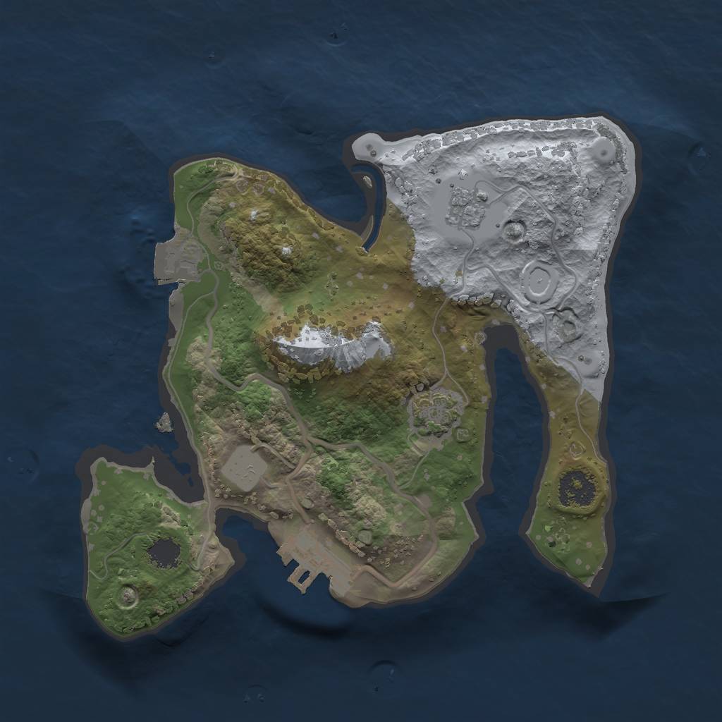 Rust Map: Procedural Map, Size: 2000, Seed: 124620163, 6 Monuments