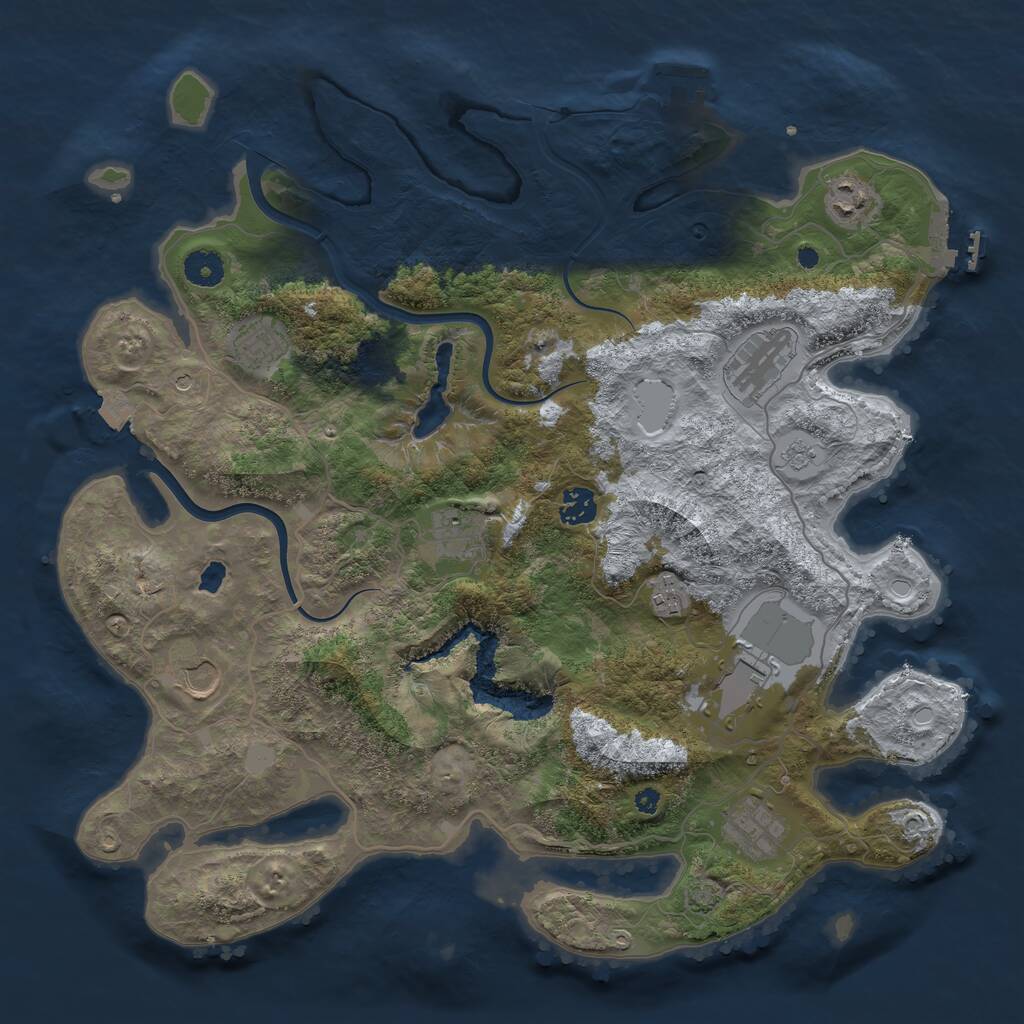 Rust Map: Procedural Map, Size: 4000, Seed: 1678532428, 15 Monuments