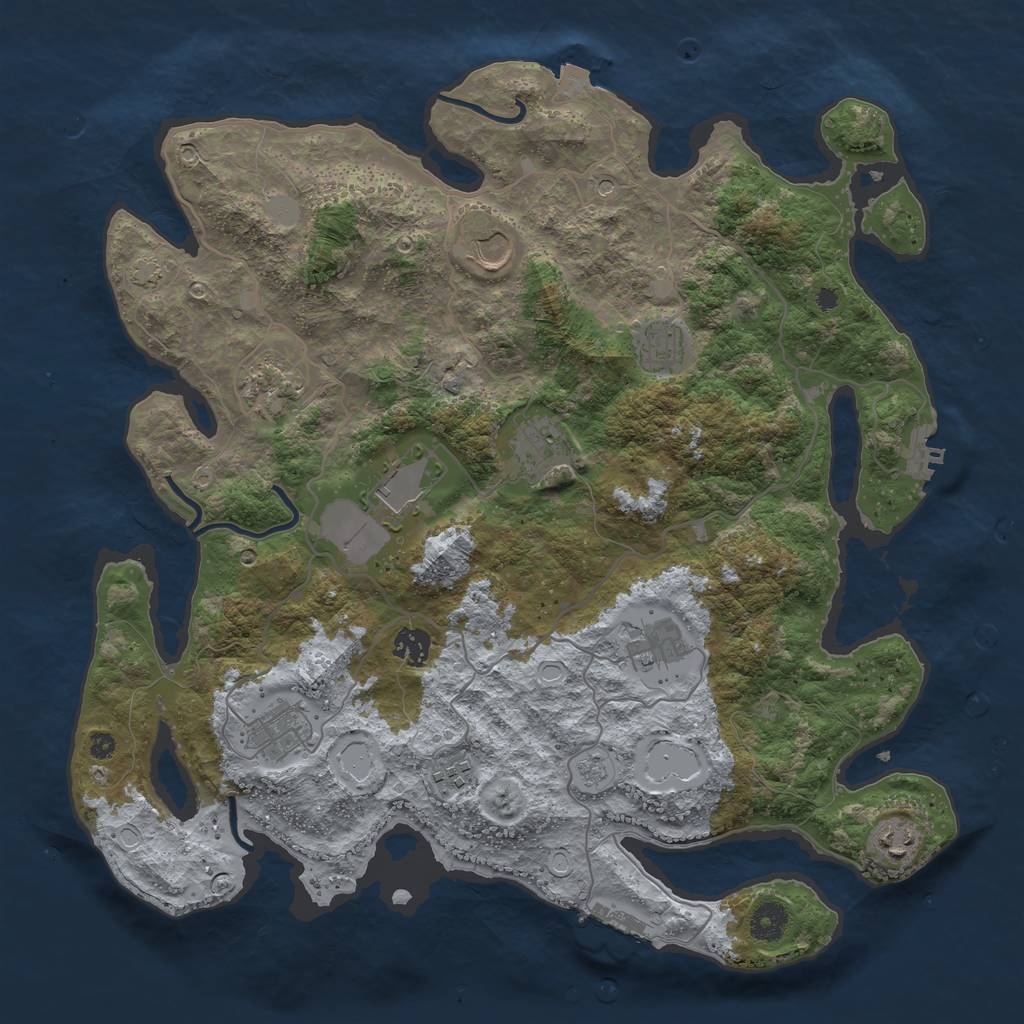 Rust Map: Procedural Map, Size: 4000, Seed: 102415, 18 Monuments