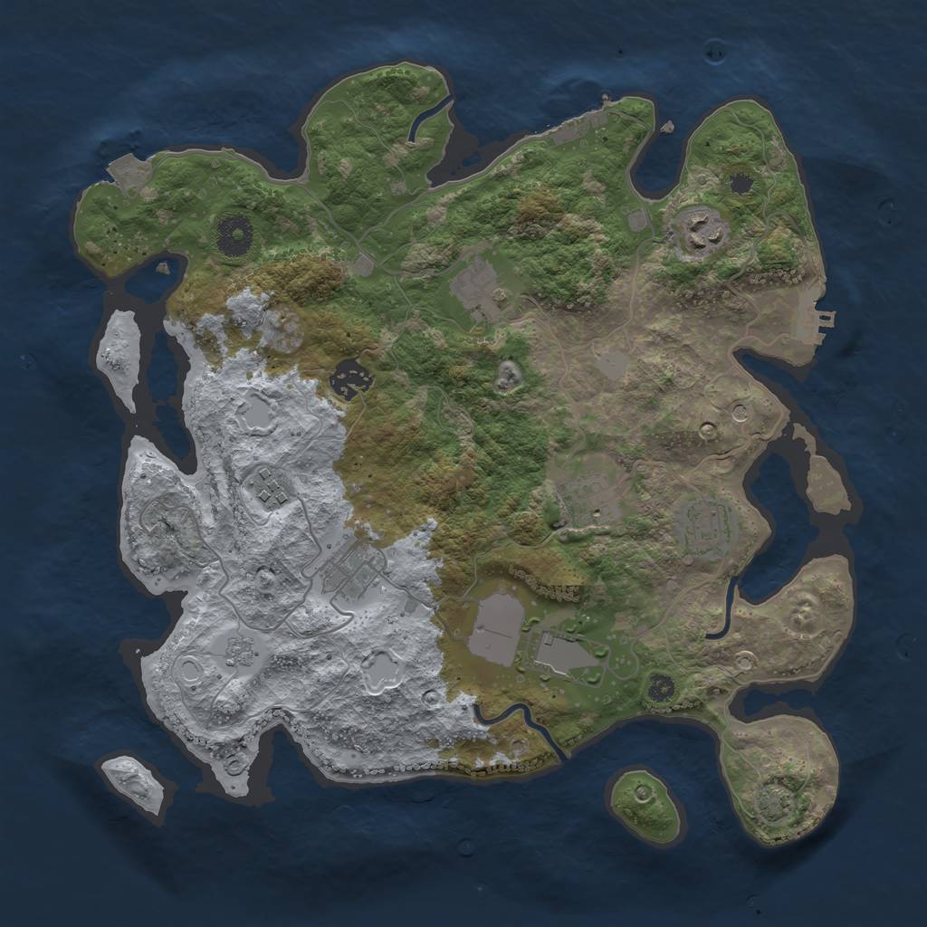 Rust Map: Procedural Map, Size: 3500, Seed: 1904511876, 16 Monuments