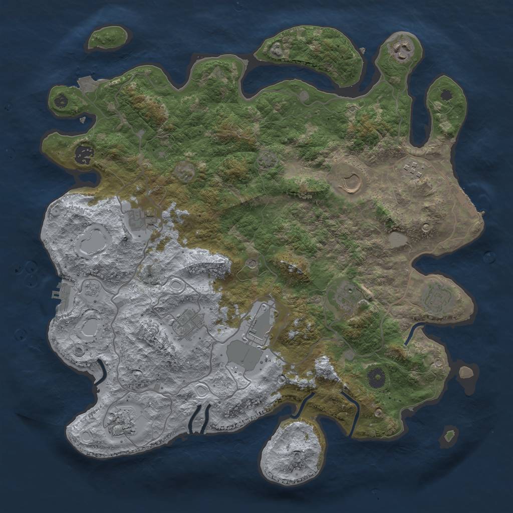 Rust Map: Procedural Map, Size: 4000, Seed: 210052023, 18 Monuments