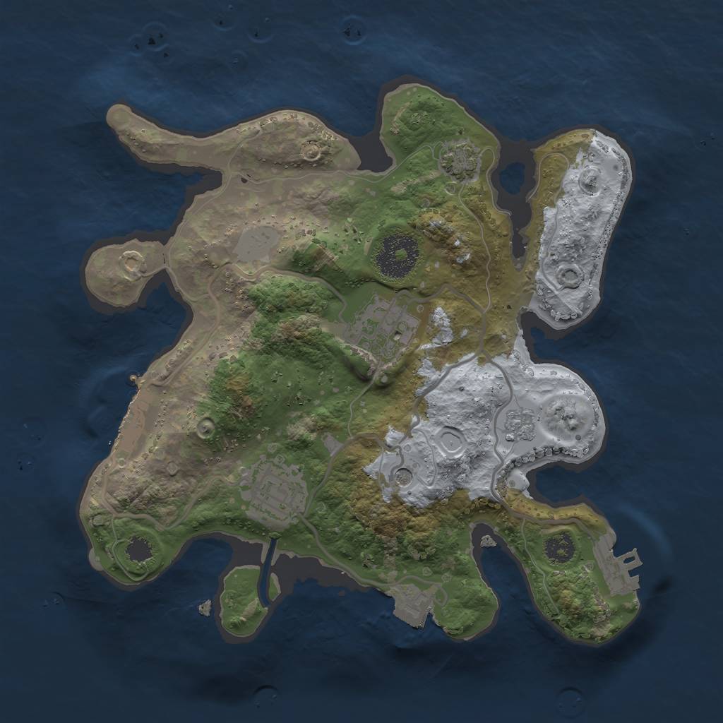 Rust Map: Procedural Map, Size: 2500, Seed: 298918732, 10 Monuments