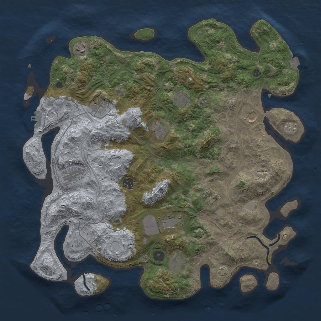 Rust Map: Procedural Map, Size: 4250, Seed: 13991692, 18 Monuments