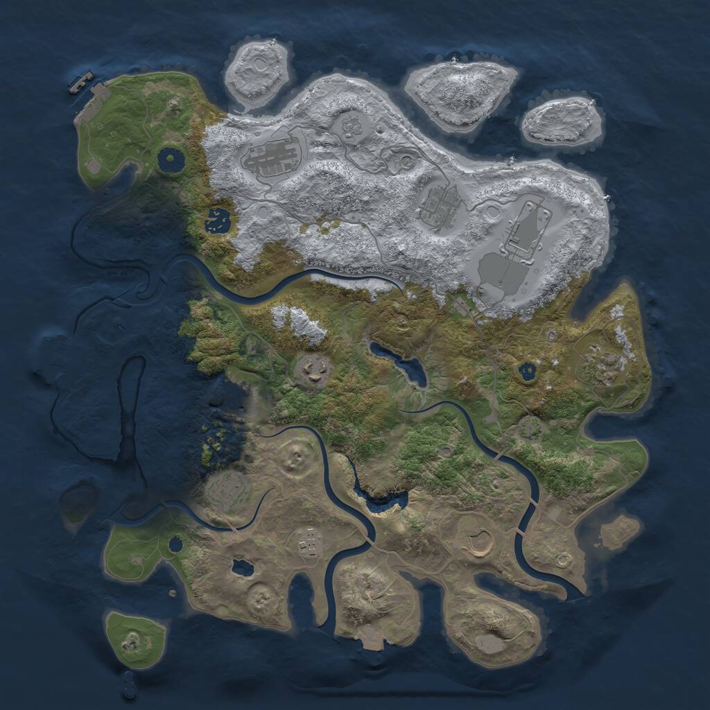 Rust Map: Procedural Map, Size: 4000, Seed: 1216465447, 16 Monuments