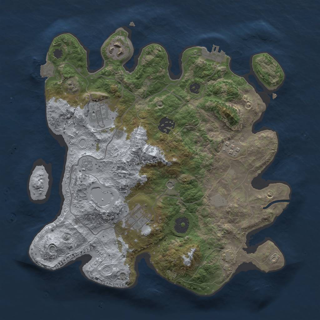 Rust Map: Procedural Map, Size: 3000, Seed: 96544, 12 Monuments