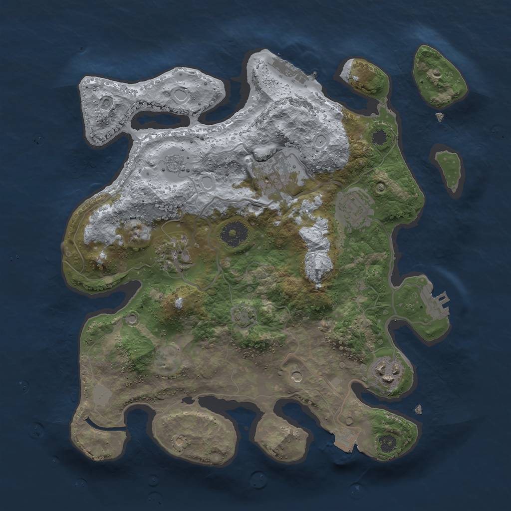 Rust Map: Procedural Map, Size: 3000, Seed: 341153865, 12 Monuments