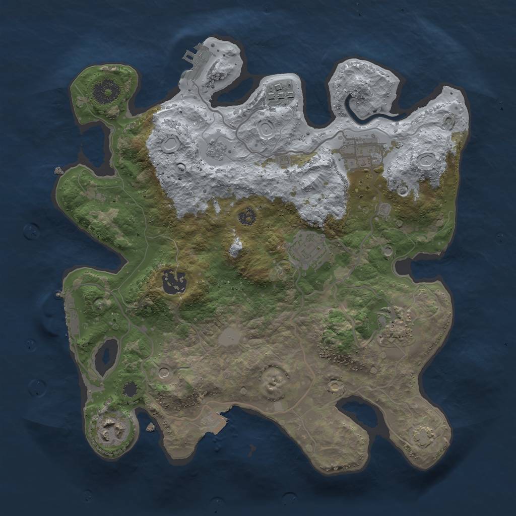 Rust Map: Procedural Map, Size: 3000, Seed: 4392810, 14 Monuments