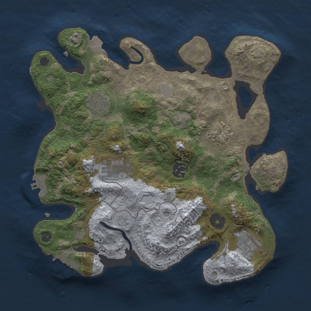 Rust Map: Procedural Map, Size: 3000, Seed: 42606591, 13 Monuments