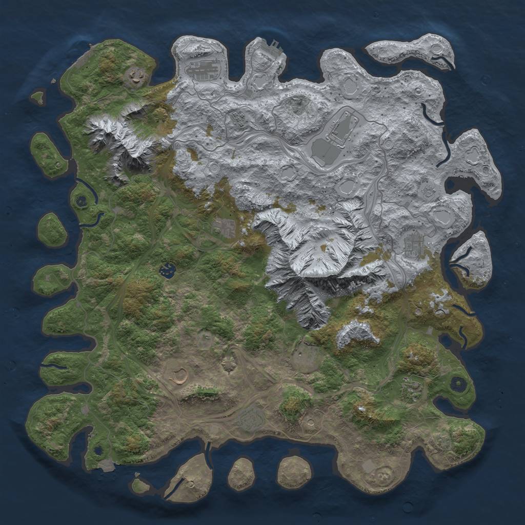 Rust Map: Procedural Map, Size: 5000, Seed: 379299246, 19 Monuments