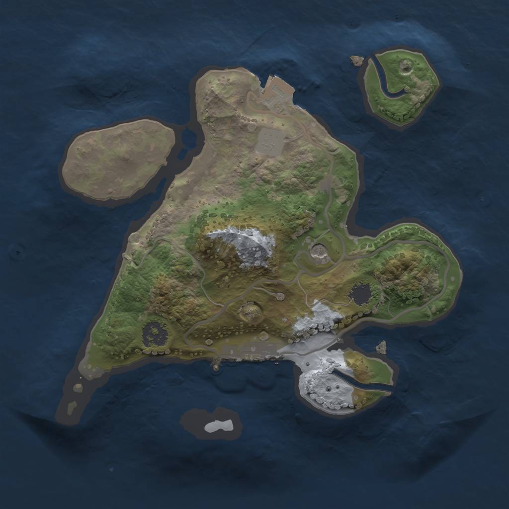 Rust Map: Procedural Map, Size: 2000, Seed: 734298716, 5 Monuments