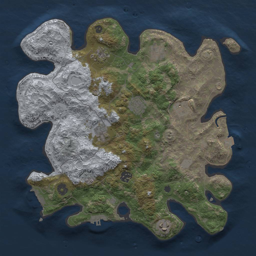 Rust Map: Procedural Map, Size: 3400, Seed: 15949283, 16 Monuments